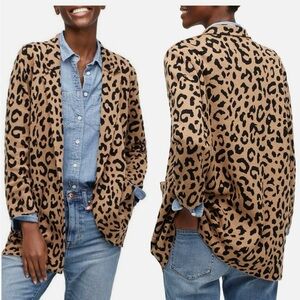 J Crew Sophie Leopard Print Sweater Blazer